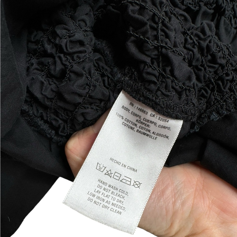 Anthropologie X Mare Mare | Smocked Tie Front Top in Black Small - Picture 7 of 10
